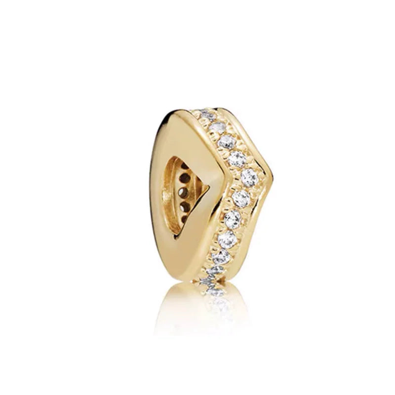 Nouvelle chaîne de sécurité plaquée or, fermoir cœur, arbre généalogique, perle breloque flocon de neige compatibles avec les bracelets européens originaux en argent 925 - Bijou à offrir