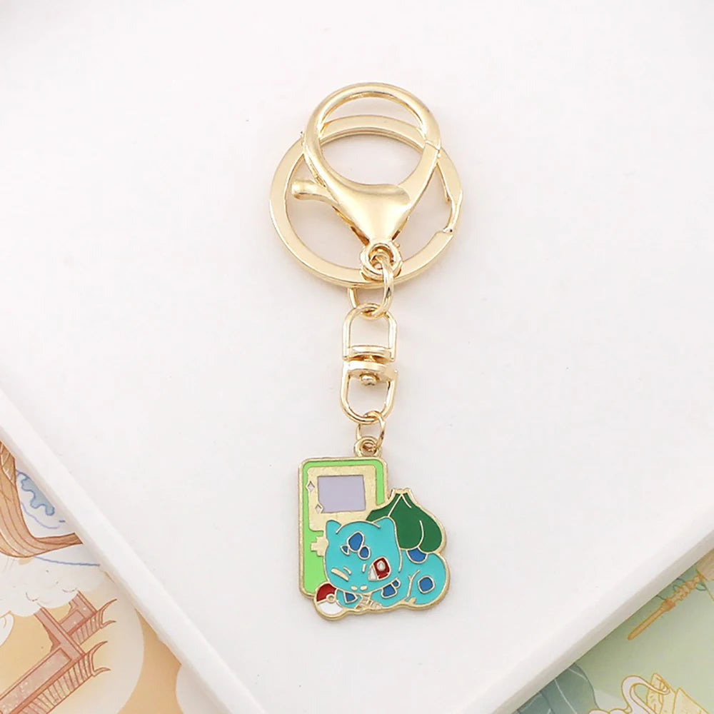 Porte-clés Pokémon Pikachu Bulbizar mignon, pendentif pour sac à dos, anneau de clé en métal pour voiture, accessoire de sac, bijou, cadeau d'Halloween