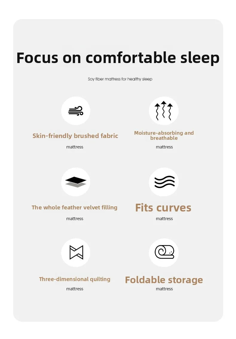 NewestFoldable Lightweight Portable Sleeping Pad/Tatami Mat Japanese Futon Mattress  Soft Fabric,Easy Storage & Travel Mattress