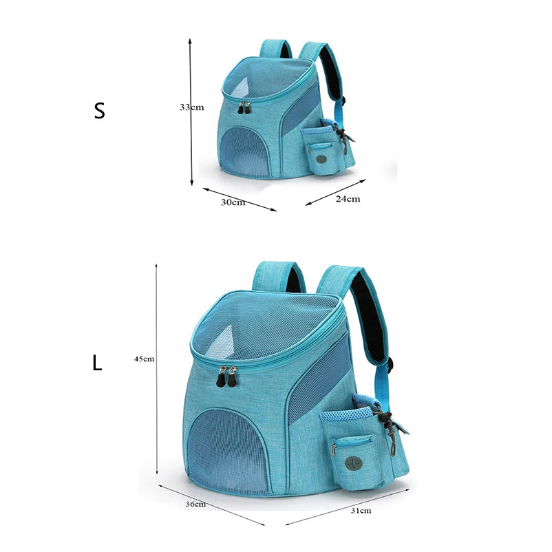 Pet backpack foldable pet portable backpack for going out mesh breathable with side pocket cat and dog backpack