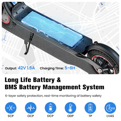 W6 Electric Scooter 10 Inch 500W Motor 36V 10.5Ah Battery 35km/h Max Speed Foldable E-Scooter With APP Dual Brakes Scooters