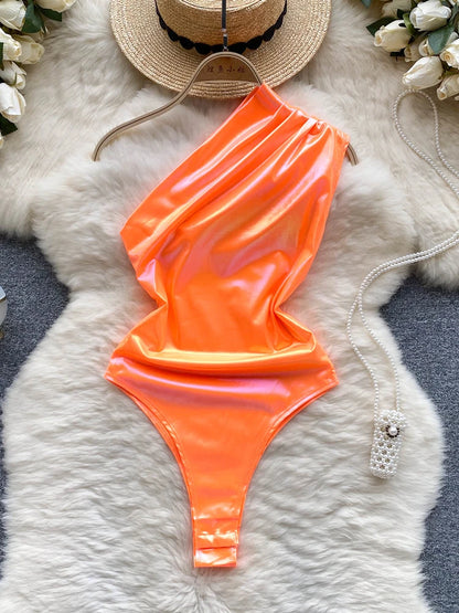 Combinaisons de plage bikini tendance pour femmes, asymétriques, moulantes, entrejambe ouverte, maillots de bain sexy automne-hiver, dos nu, body sensuel, hotsw