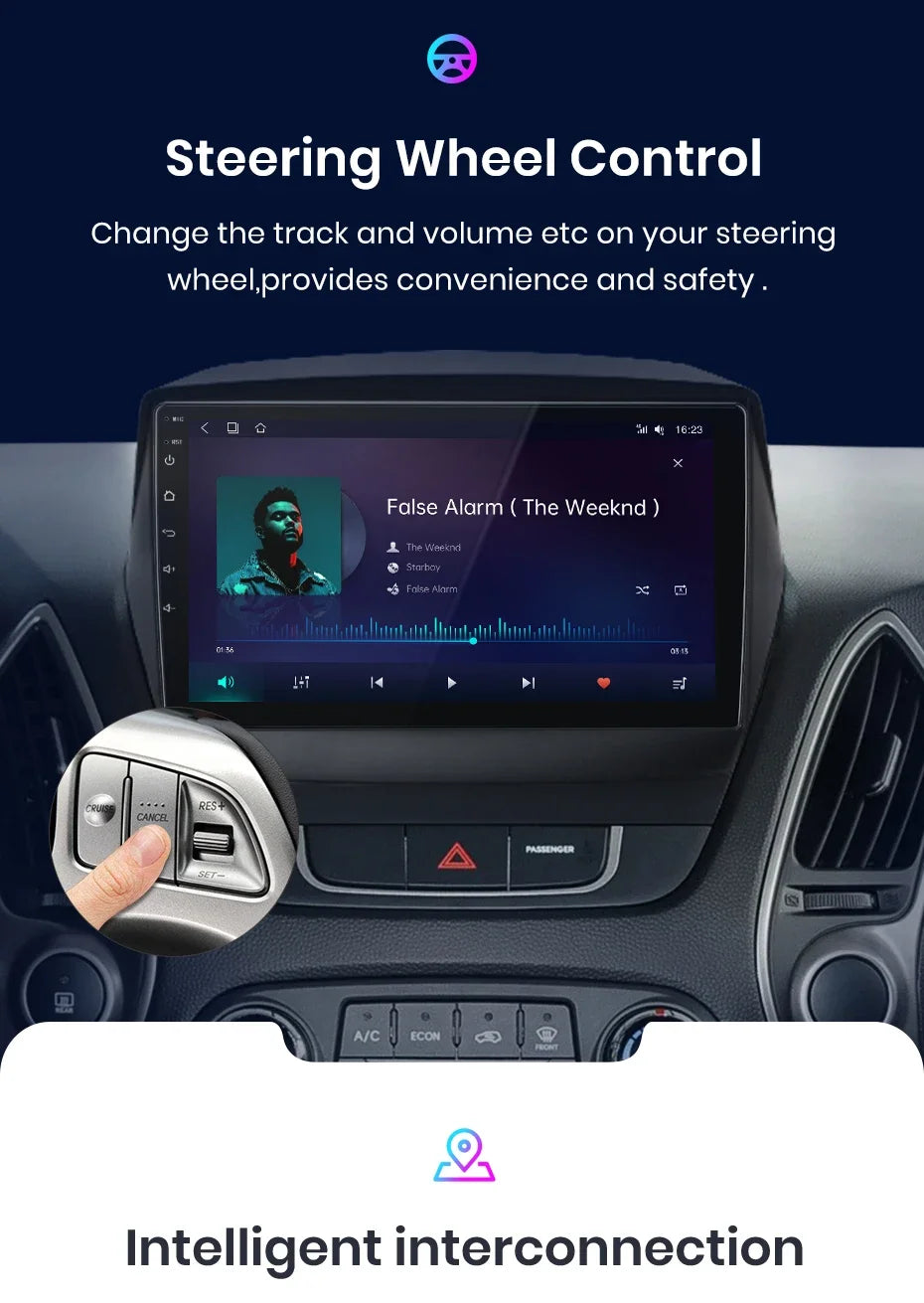 Junsun Android Wireless CarPlay Auto Car Radio For Hyundai Tucson 2 ix35 2009-2015 Car Intelligent Systems DSP SWC RDS GPS FM BT