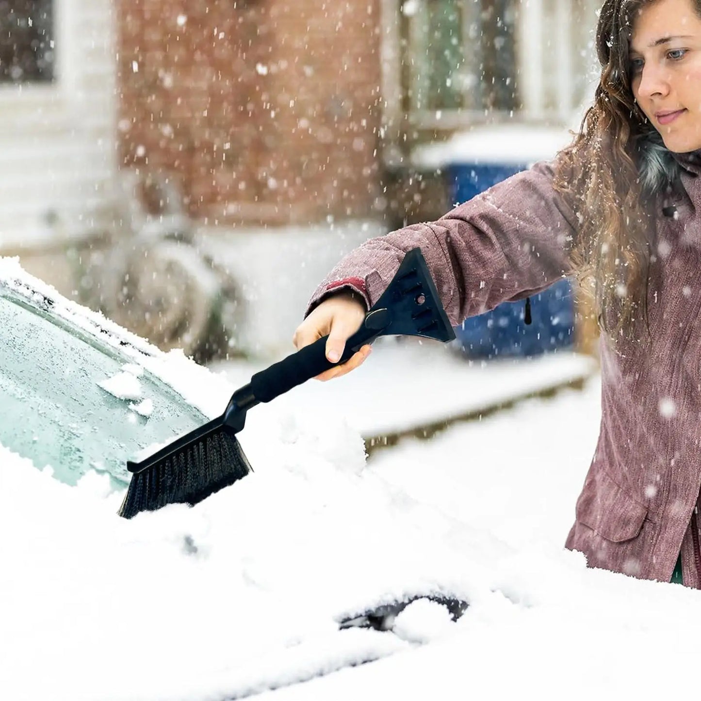 Grattoir à glace pour pare-brise de voiture, grattoir à glace et neige avec poignée en mousse ergonomique, nettoyeur de neige pour vitre de voiture, grattoir à glace pour vitre de voiture