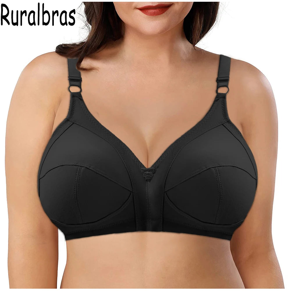 Ruralbras Sexy Women's Bras Wireless Full Coverage D/E/F for Plus Size Non Padded Comfort Soft Bra Minimizer Top Female Lingerie
