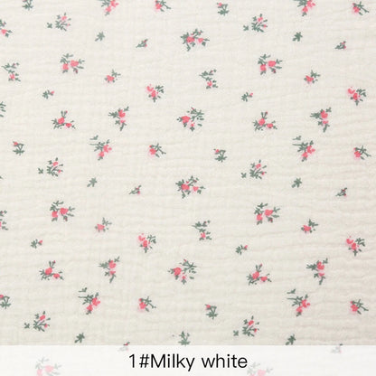 Soft Heart Print Cotton Sewing Fabric Crepe Double Layer Gauze Cloth Valentine's Day Diy Towel Material YHW300530