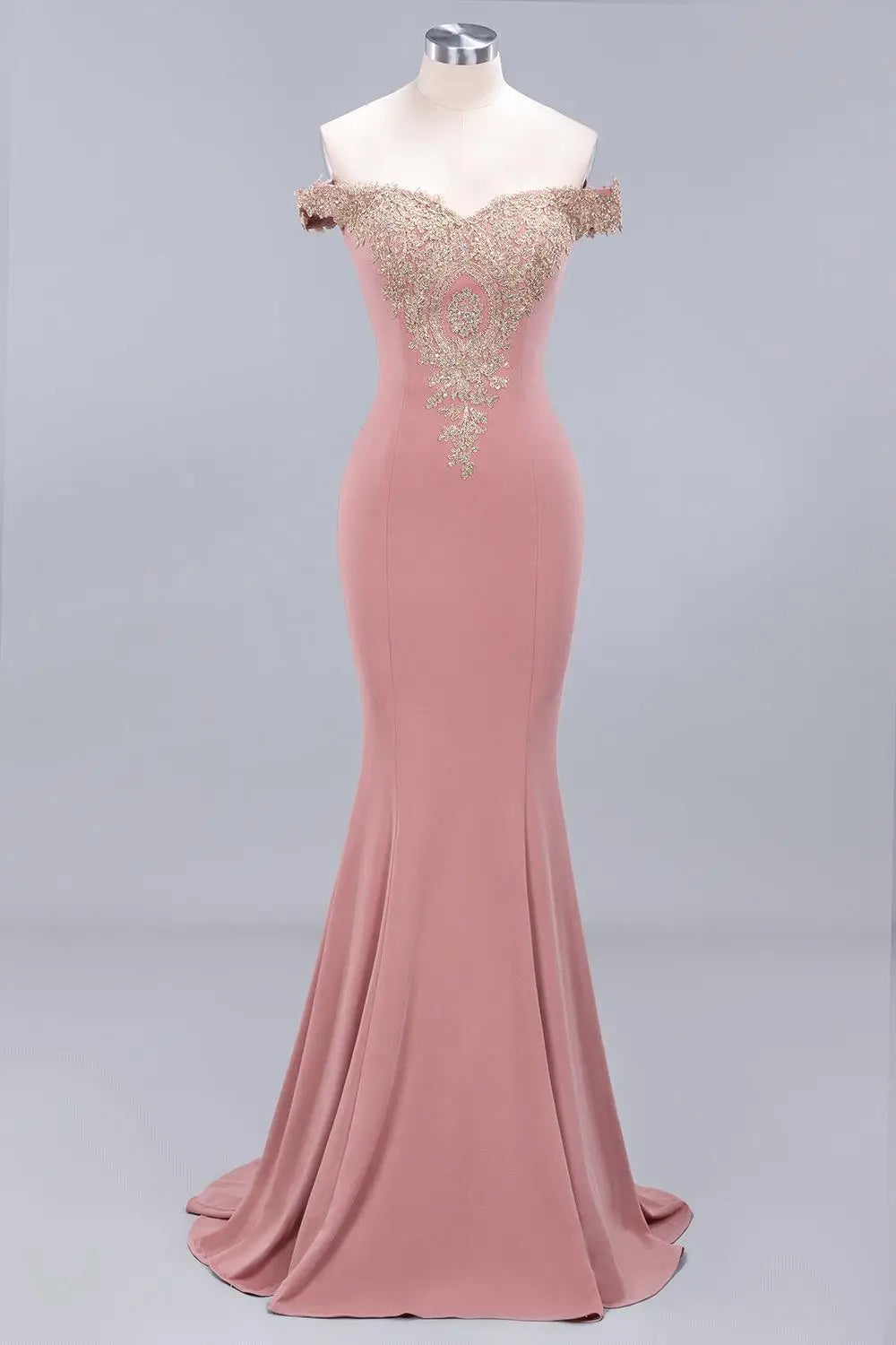 Robe de Soiree 2026 Elegant Off-Shoulder Evening Dress Sexy Lace Crystals Rose Gold Long Prom Party Dresses Vestido de Festa