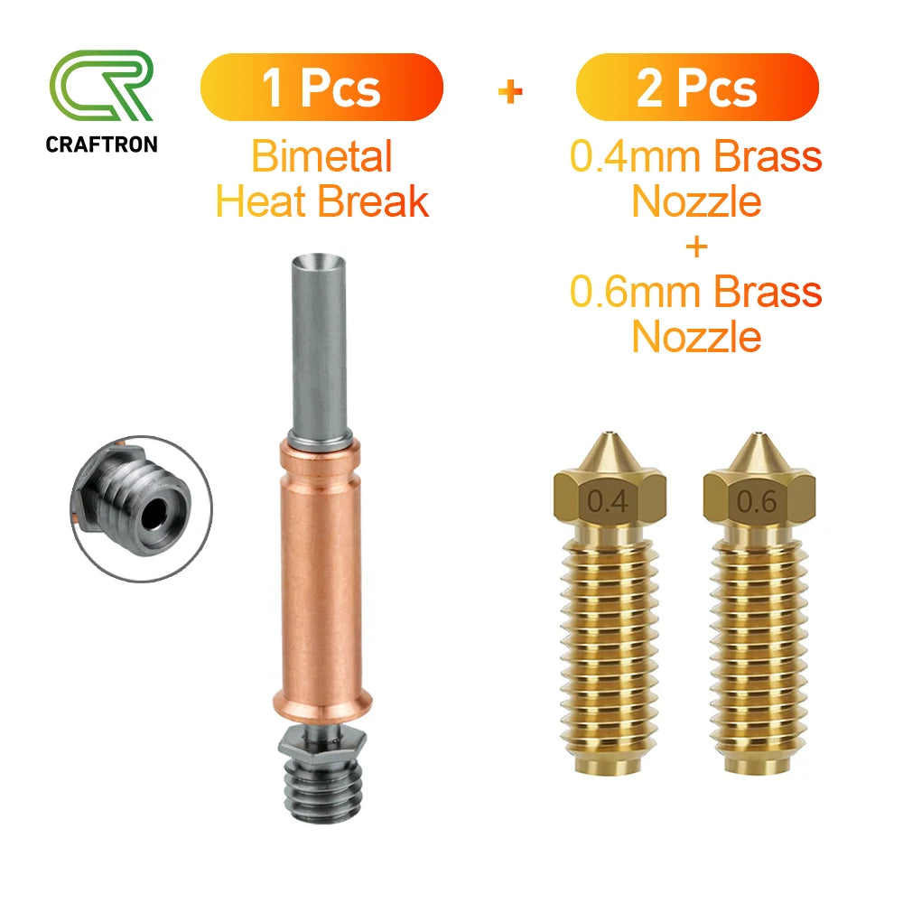 Anycubic Kobra 3 Combo Spare parts Bimetal Heat Break Brass Nozzle Upgrades Throat Throats Hot End 3D Printer Accessories