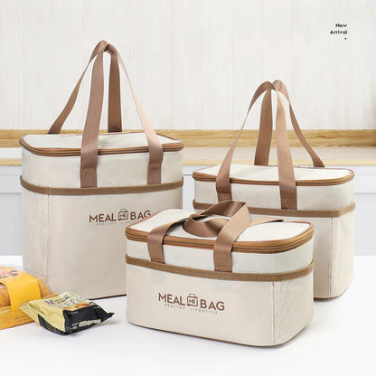 Sac à lunch portable isotherme étanche avec bandoulière, sac isotherme à main, emballage en aluminium A-DH