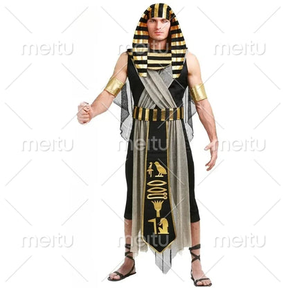 Robe Cosplay pour Couple, Costume de fête de carnaval antique égyptien, paon cléopatra, Halloween, médiéval, King, Queen, déesse