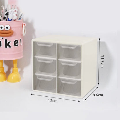 Large Capacity Dustproof Multi-layer Desktop Storage Box  Organizing Box Multifunctional Transparent Six Grid Drawer Storage Box