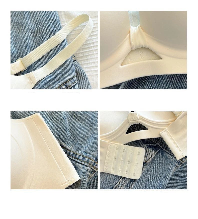 Red Lifting Small Breasts Gathered To Show Large Upper Support Without Steel Rings and Comfortable and Traceless Bra