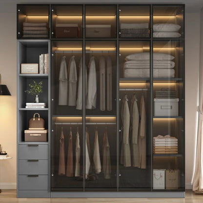 Aesthetic Black Dressing Wardrobe Display Waterproof Luxury Closet Wardrobe Storage Clothing Ropero Para Gurdar Ropa Furnitures
