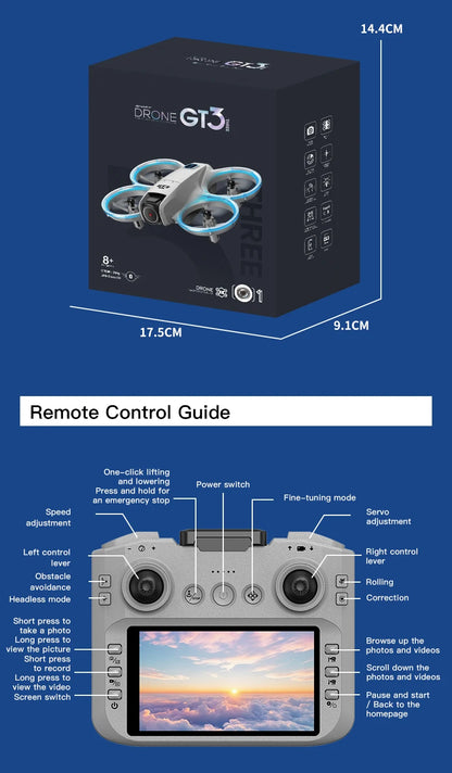 NEW Original GT3 Max Mini Drone 8K GPS Professional HD Aerial Photography Remote Control Aircraft HD Dual Camera Quadcopter Toy