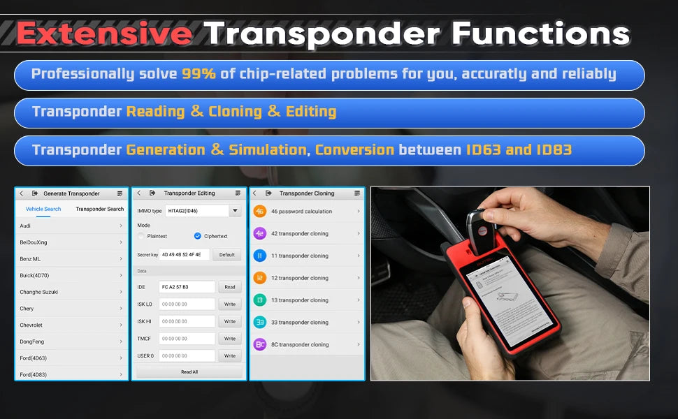 Autel MaxiIM KM100 Key Fob Programming Immobilizer Tool 2PCS Autel IKEY 60s Key Generation IMMO Key Learning on 99% Car KM100X