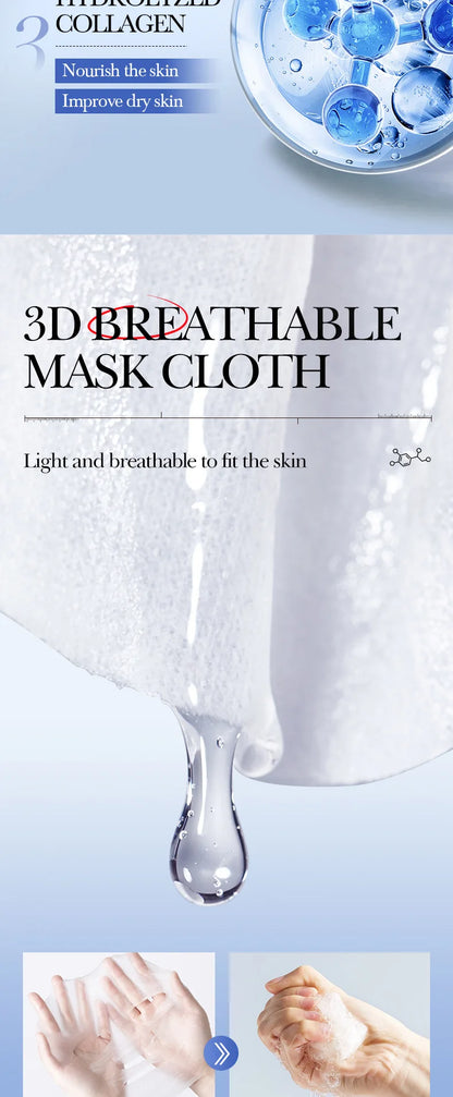 5pcs SADOER Caviar Hyaluronic Acid Moisturizing Facial Masks Brightening Firming Hydrating Face Mask Facial Skin Care Products