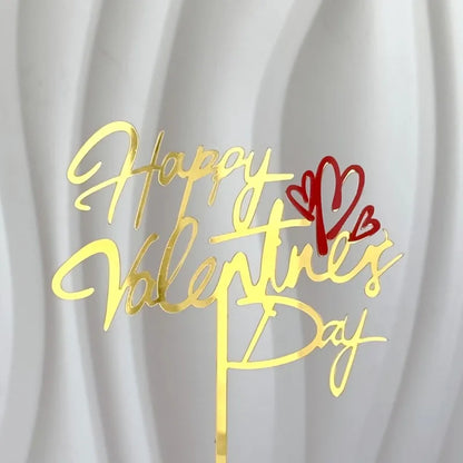 INS 14 Style Happy Valentine's Day Acrylic Cake Toppers Red Love Valentine's Day Cake Topper for  Valentine's Day Party Gifts