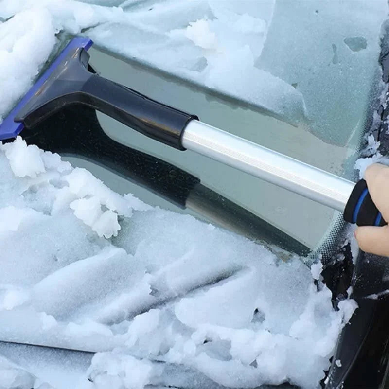 Grattoir à glace extensible en aluminium, brosse à neige pour pare-brise de voiture, pelle à neige télescopique extra-longue