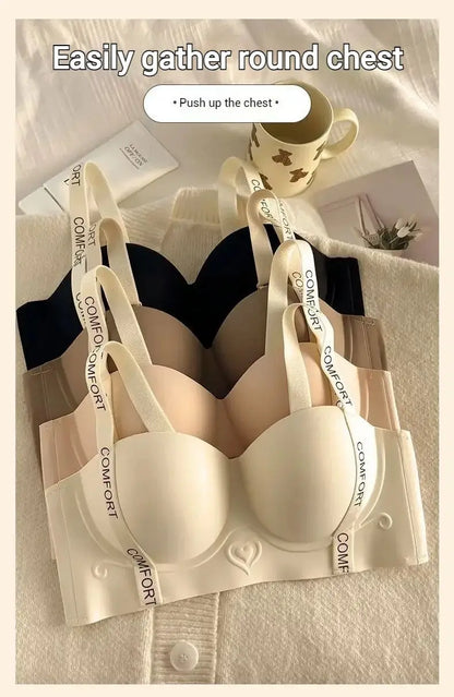 Push Up Bra for Small Breasts Seamless Lift Adjustable Bralette  Anti Sag Ringless Design Back Beauty Enhancer 24H Comfort