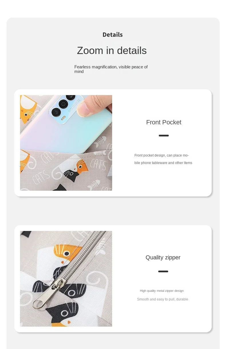 Sac à lunch isotherme à motif dessin animé (1 pièce), idéal pour les pique-niques, les sorties scolaires et les bentos. Grande capacité.