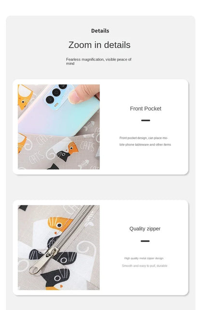 Sac à lunch isotherme à motif dessin animé (1 pièce), idéal pour les pique-niques, les sorties scolaires et les bentos. Grande capacité.