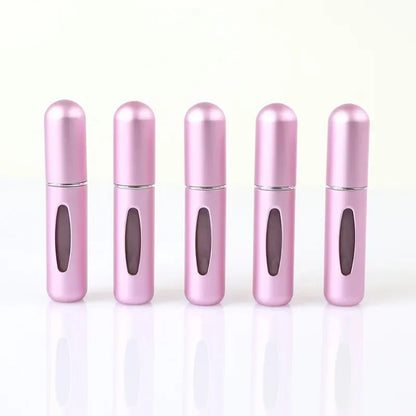New Hot 5pcs Sets Portable 5ml Perfume Refill Bottle Refillable Spray Scent Pump Empty Atomizer Cosmetic Containers Travel Gift