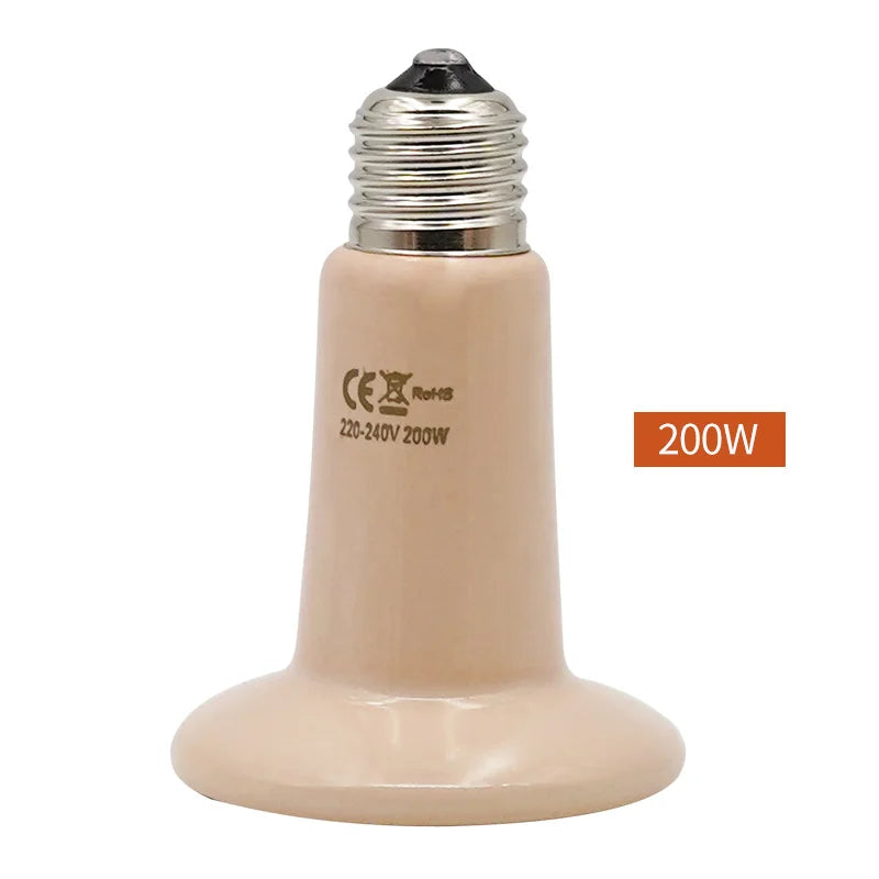 1pc Pet Reptile Heating Lamp 220V Far Infrared Ceramic Emitter Heat Lamps Pet Reptile Lamp 25W 50W 75W 100W 150W 200W Lamp