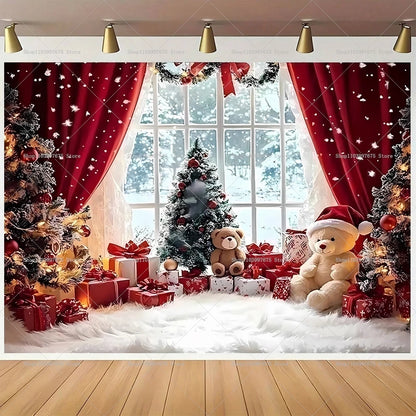 Merry Christmas Backdrops Wonderland Snowman Decor Photography Background Kids Birthday Party Baby Shower Banner Party Supplies
