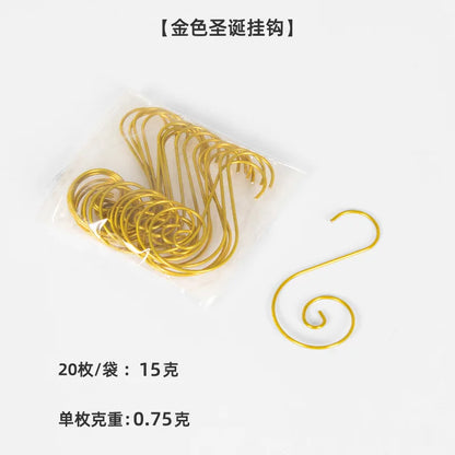 20 pièces/sachet Décorations de Noël Crochets en métal en forme de S Support Boule de Noël à suspendre Décorations pour la maison Noël et le Nouvel An