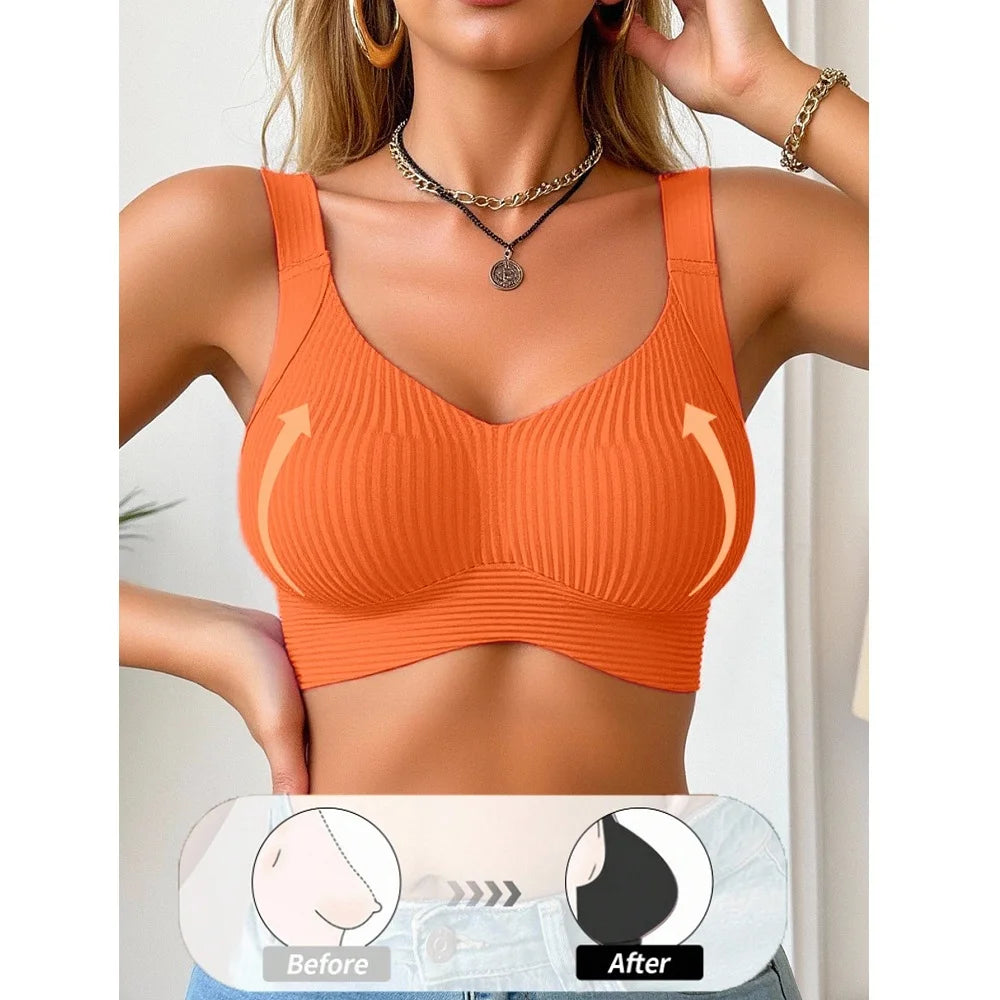 Bras for Women Full Cup Seamless Push up Female Underwear Adjustable Stretch Shoulder Straps Skin Friendly Bralette
