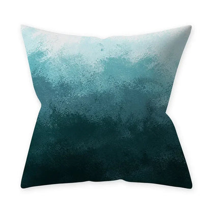 Teal Blue Cushion Cover Decorative Sofa Cushions Polyester Geometric Pillow Covers 45x45 Throw Pillows Single Side Pillowcases