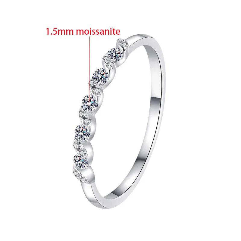 Bague tendance TFGLBU en moissanite de 1,5 mm pour femme, sertie de diamants de laboratoire assortis, anneau en argent sterling 925 certifié, vente en gros de bijoux