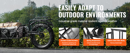 SucceBuy Bike Cargo Trailer 70 lbs Capacity Heavy-Duty Bicycle Wagon Cart Compact Storage & Quick Release Structure 20" Wheels