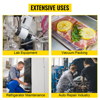 SucceBuy Vacuum Pump 7 CFM 1/3 HP Single Stage for R12 R22 R134a R410a Systems 5PA Vacuum Refrigerant  for Automobile Reparation