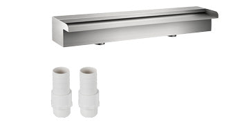 SucceBuy Waterfall Pool Fountain Stainless Steel Pipe Connector Spillway Garden Outdoor Pond Rectangular Swimming Pool Fountain